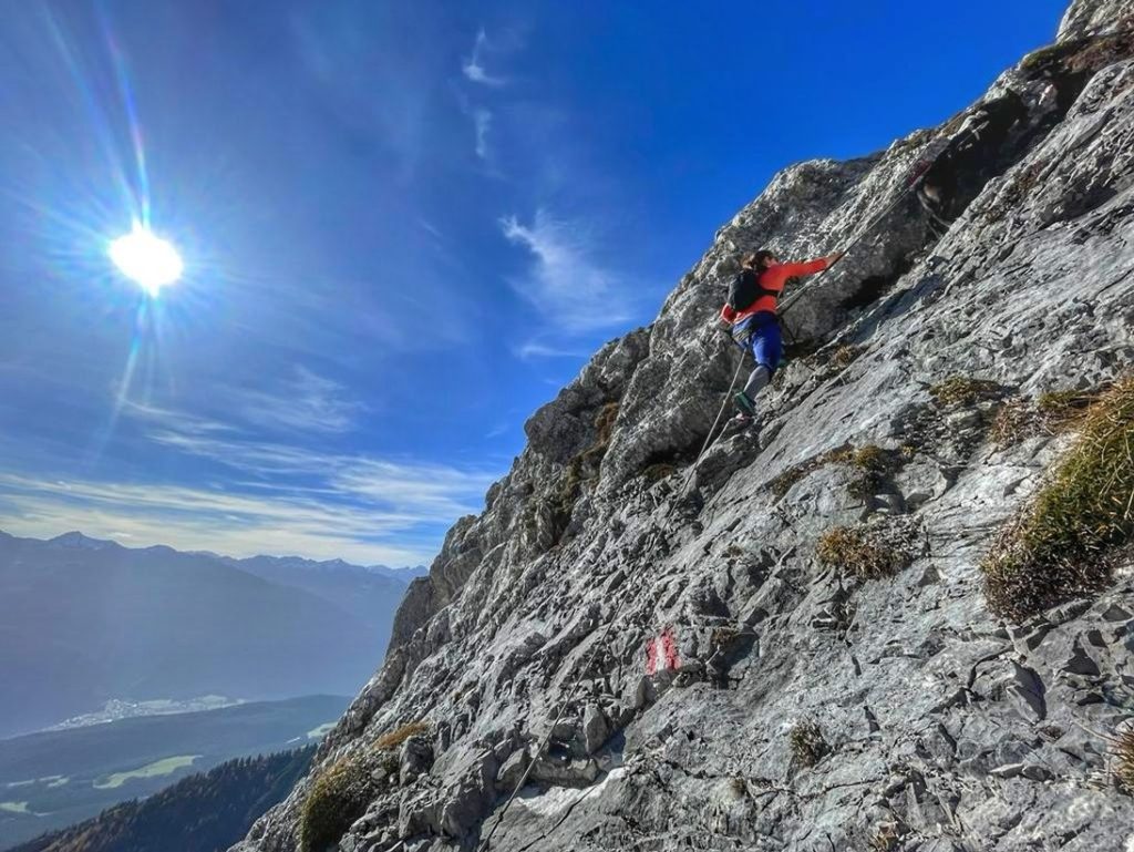 Die Steilheit der seilversicherten Stellen