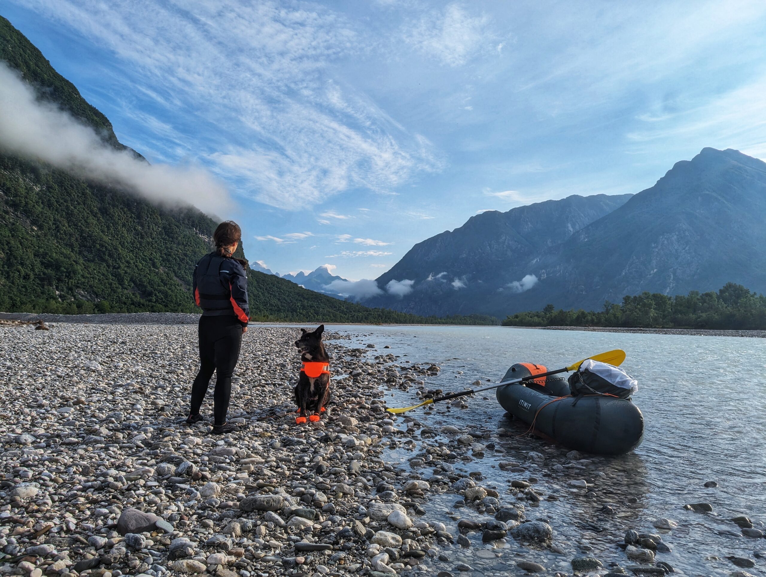 Paddeln mit Hund: Packrafting Tagliamento