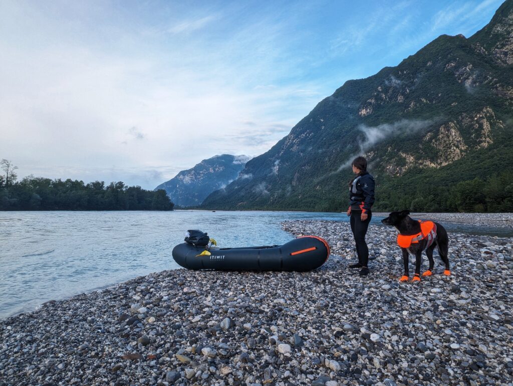Packrafting mit Hund Tagliamento